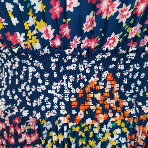 Nanette Lepore Pleated  Floral Smocked Sleeveless A Line Dress NWT - Picture 12 of 16